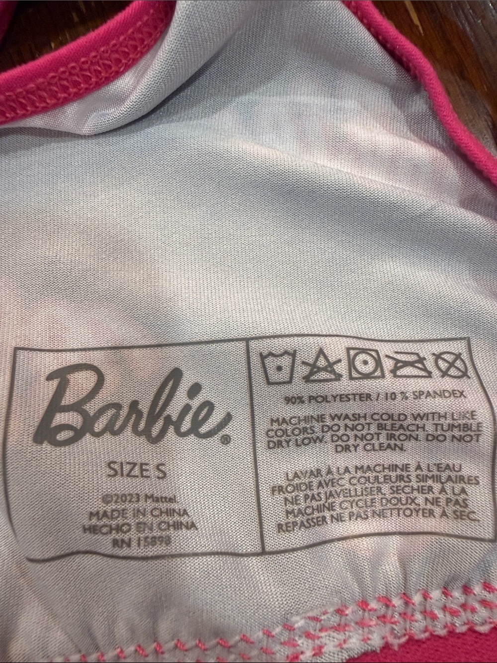Barbie Black Sports Bra with Hot Pink Logo and Trim - Picture 9 of 14